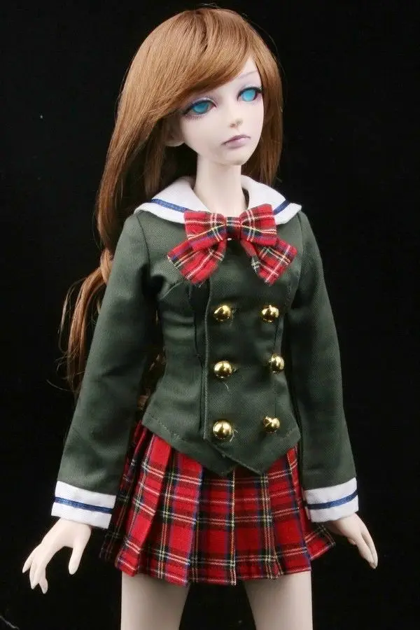 [Wamami] 288# коричневая школьная форма/костюм для 1/4 MSD 1/3 SD DZ BJD Dollfie - Цвет: Green