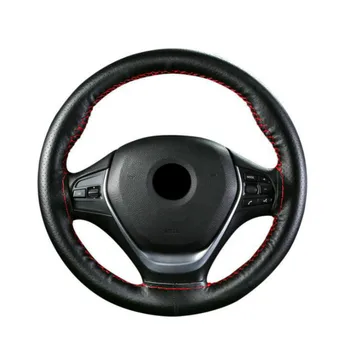 

38 cm PU Leather Car Steering Wheel Cover Anti-slip CAR Steering-Wheel Braid Stitch On Wrap With Needle Thread