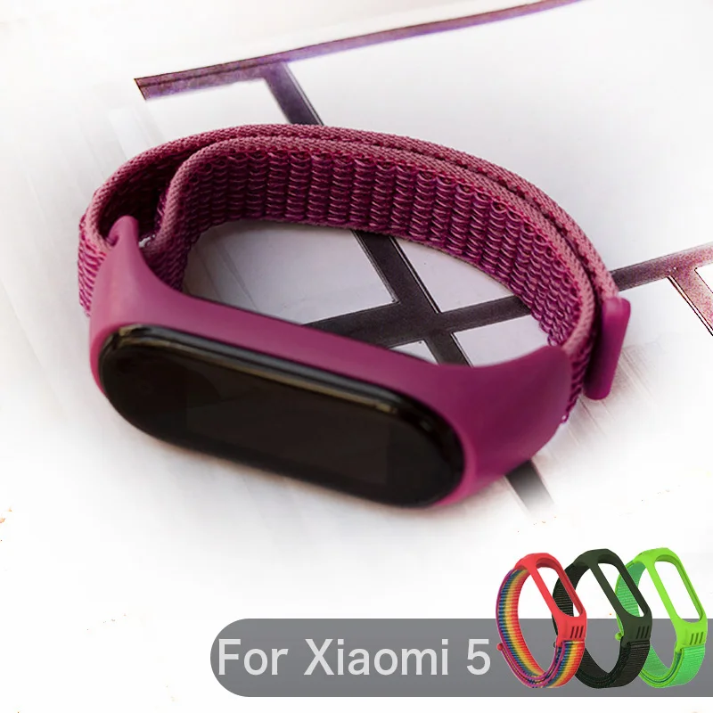 Для Xiaomi Miband 5 4 3 ремешок на запястье нейлон с чехлом браслет для Mi Band correa de