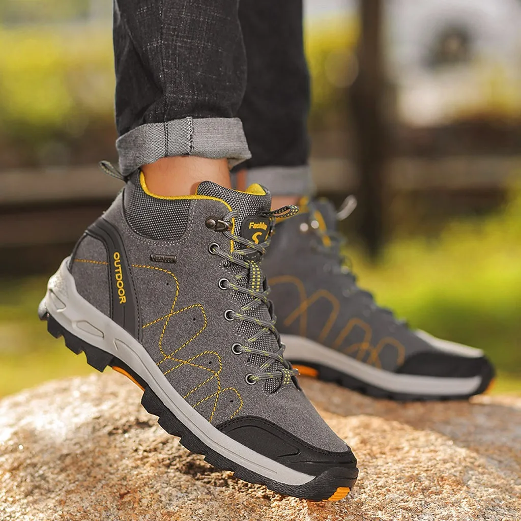 

High Quality Vulcanize Shoes Couple Men Outdoor Suede Sport Lace-Up Running Mountaineering Sneakers Zapatillas Deportivas Hombre