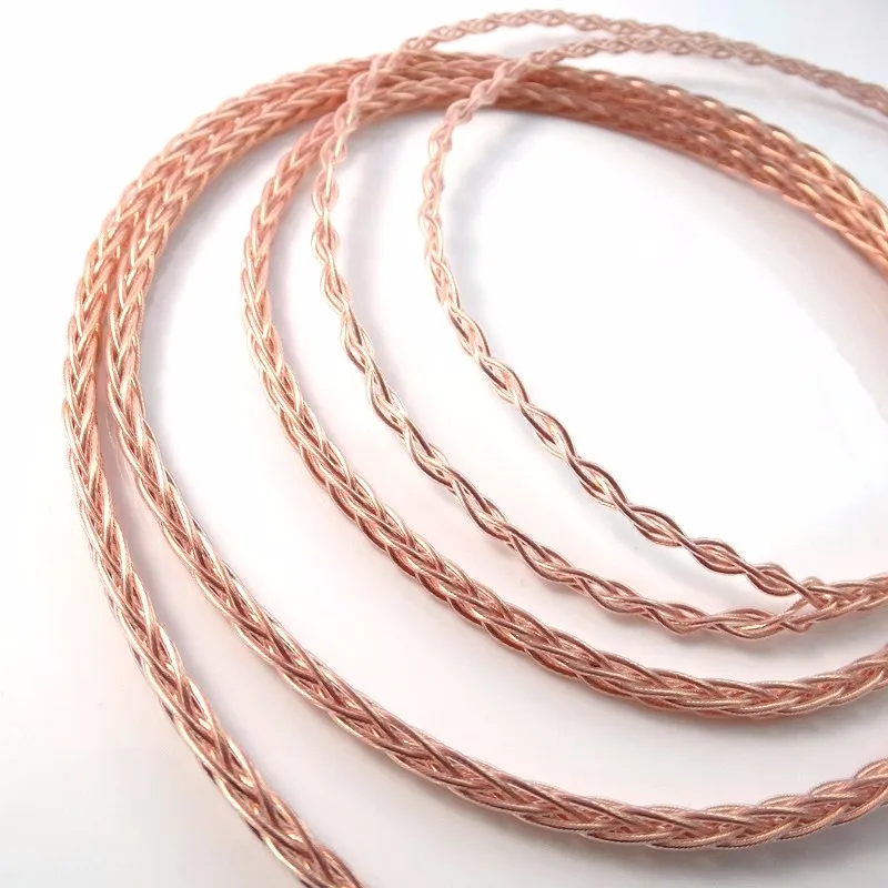 1 5M braid 8 Cores 5N PCOCC copper Headphone Upgrade Cable for HD580 HD600 HD650 Headphone