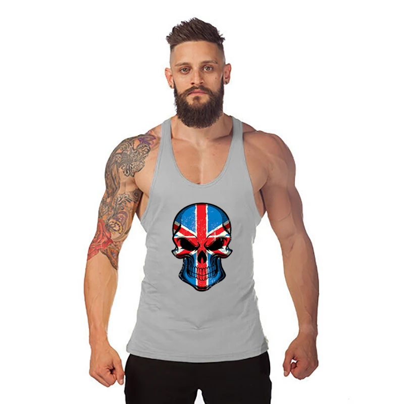 Muscleguys, одежда для фитнеса, майка для спортзала, майка для мужчин, бодибилдинг, Стрингер, майка, майка для тренировок, майка - Цвет: Серый