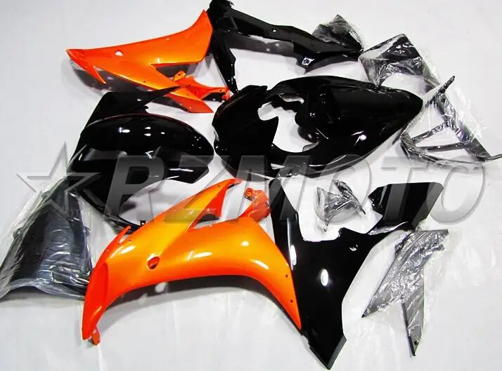 ABS литье мотоцикла Обтекатели подходят для Yamaha YZF-1000-R1 2004 2005 2006 04 05 06 обтекатель кузова набор на заказ Оранжевый Черный - Цвет: same photo show