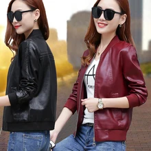 Кожаная женская куртка большого размера, большие мотоциклетные куртки, Женская Байкерская верхняя одежда большого размера, Весенняя короткая верхняя одежда 4XL