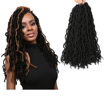 

Synthetic 18" Gypsy Locs Crochet Braids Synthetic Braiding Hair Goddess Locs 24Roots Faux Locs Crochet Hair Dreadlock Extensions
