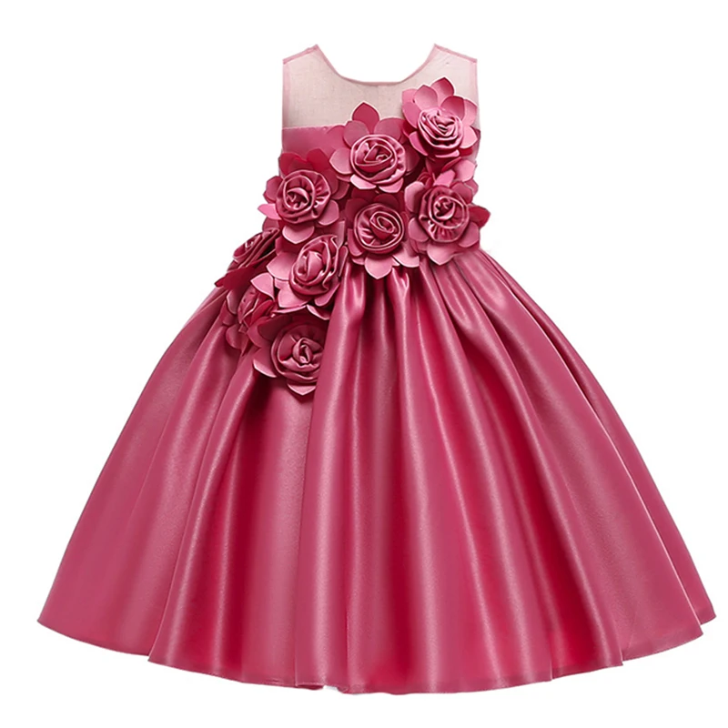 Рождественское платье с лепестками; платье для маленьких девочек; карнавальный детский костюм с цветочным рисунком; платья без рукавов для девочек; летняя одежда