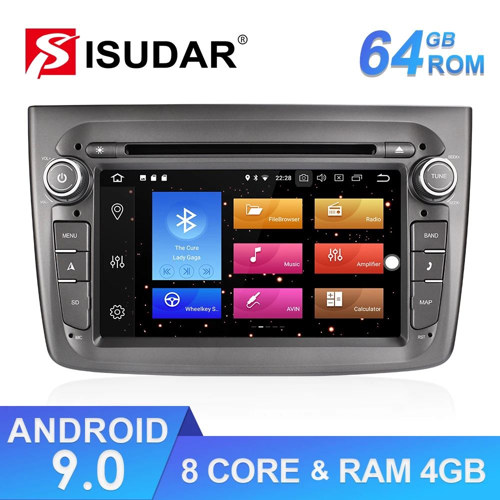 Isudar 1 Din Авто Радио Android 9 для Alfa rom eo Mito 2008-Octa Core ram 4G rom 64G Автомобильный мультимедийный видео dvd-плеер gps USB DVR