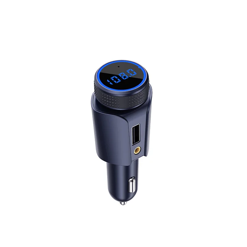 T18 Автомобильный Bluetooth MP3 плеер FM передатчик голосовая навигация Смарт зарядное устройство автозапчасти XC-123 - Название цвета: Синий