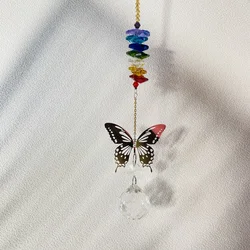 Chakra Butterfly Crystal Ball Prisms Sun Catcher Rainbow Maker Car Wall Art Hanging Ornament Wedding Home Decor Photography Prop