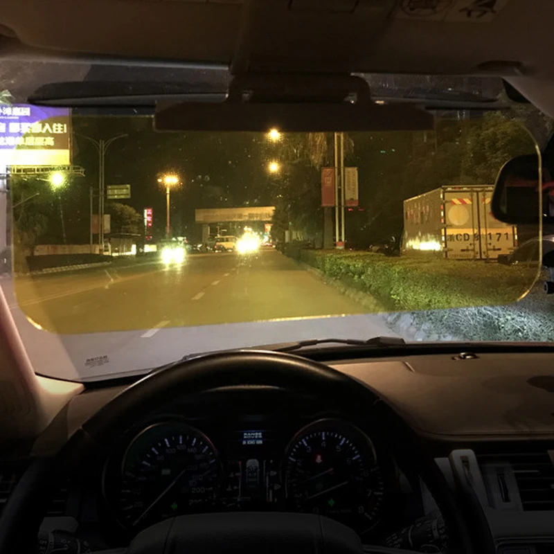 E-FOUR, автомобильный солнцезащитный козырек, расширитель, день и ночь, противоослепляющие очки, зеркало для вождения, Солнцезащитный блокатор для водителя, УФ-складка, флип-Пух, прозрачный вид