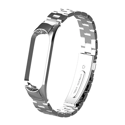 Silver Mi Band 4 ремни Безвинтовой браслет из нержавеющей стали для Xiaomi Mi Band 4 3 Mi3 Mi4 металлический браслет напульсники Pulseira Miband4 - Цвет: Silver
