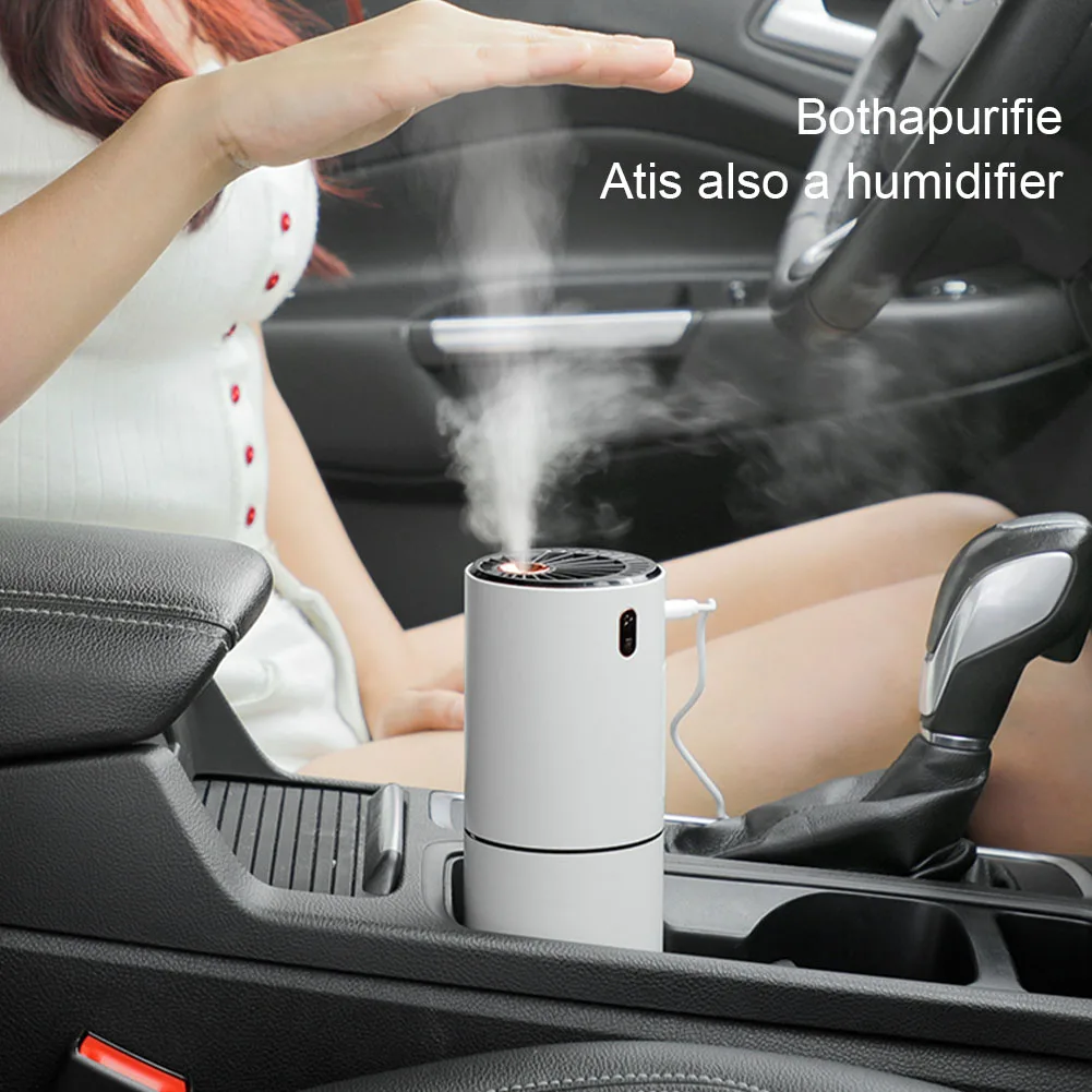 Mini Car Air Humidifier Portable Air Freshener with LED Night Light 2 Modes USB Oil Diffuser for Home Car Interior Accessories