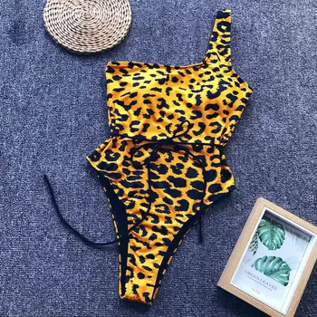 

Swimwear Women Leopard Print One-Piece Bikini Push-Up Pad Monokini Sexy Swimsuit Beachwear maillot de bain femme Brazilian