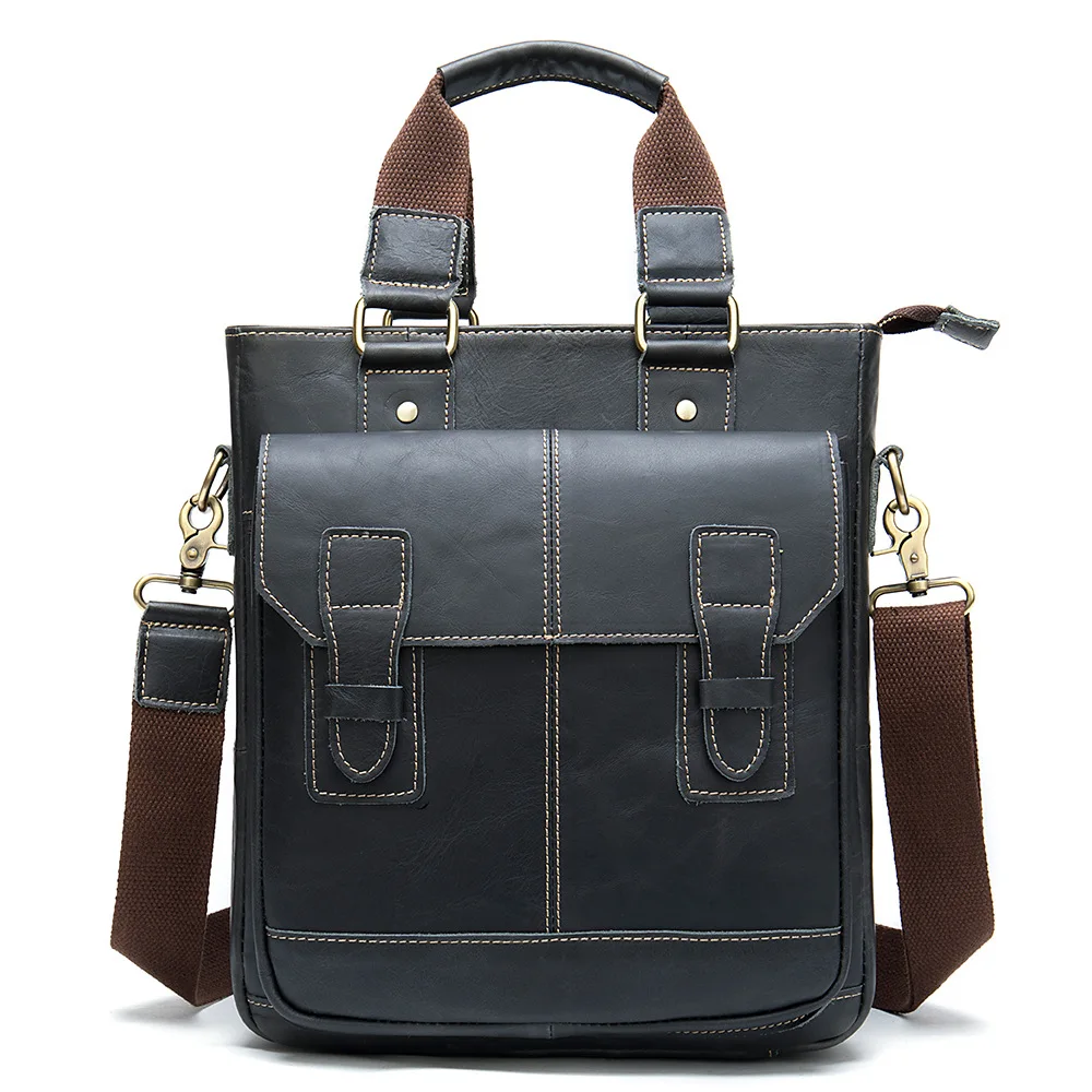 

100% Top GENUINE LEATHER Cowhide Shoulder Leisure Men's Bag Business Messenger Portable Briefcase Laptop Casual Purse Shoulder