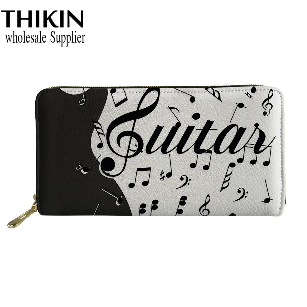 as picture THIKIN Guitar Note, женский кожаный кошелек, женский длинный клатч, кошелек, Дамская мода, держатель для карт, для девушек, для телефона, для денег, на заказ - Цвет: as picture