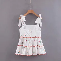 Увядшие blusas mujer de moda Цветочная вышивка без бретелек бант однобортное кимоно блузка женские топы и блузки - Цвет: Белый
