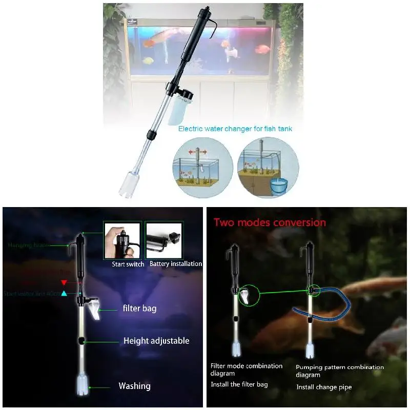 Automatic Water Changer for Fish Tank Electric Water Changer Electric Sand Washing Maker Fish Tank Water-absorbing