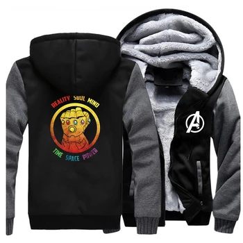 

Infinity Gauntlet Thanos Jackets Men The Avengers Sweatshirts Hoodies Winter Thick Zipper Fleece Warm Coats Sportswear Outwear