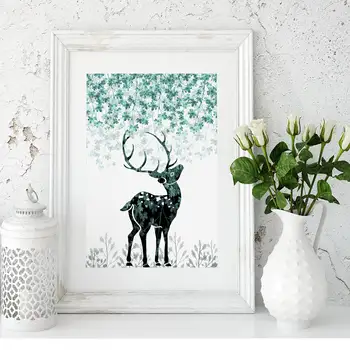 

Canvas Painting Wall Art Green deer#wq Posters and Prints Wall Pictures for Living Room Decoration Home Decor20-0630-49