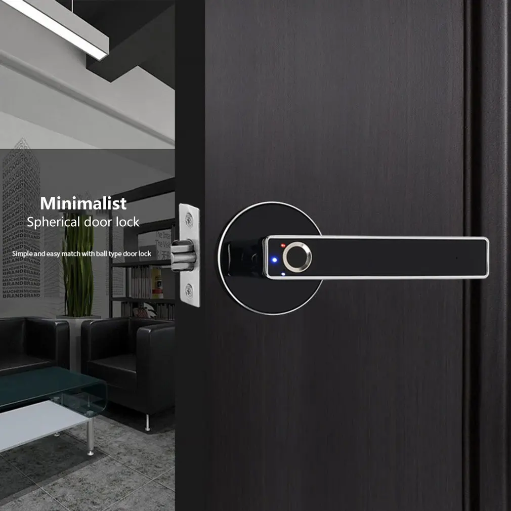 Интеллектуальный полупроводниковый Сферический замок отпечатков пальцев электронный биометрический умный дверной замок цифровой замок для домашнего использования в помещении