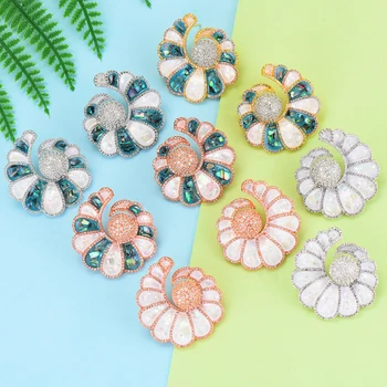 

missvikki Handmade Brand Noble whirl Opal Luxury Earrings Jewelry for Women Daily Party Show Earring Romantic Gorgeous Gift