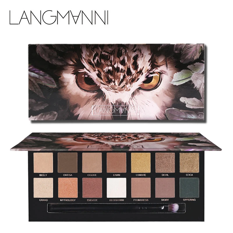 LANGMANNI Nude 14 Color Eyeshadow Palette Shimmer Matte Eye Shadow