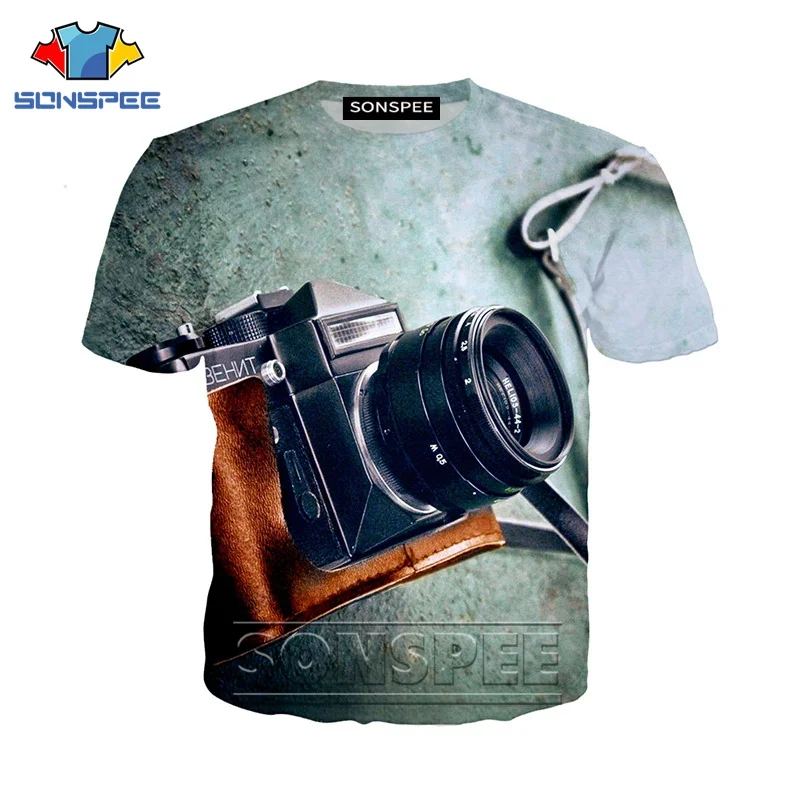 Аниме 3d принт Повседневная Камера Панк футболка фильм уличная мужская пляжная Женская модная футболка Harajuku Детские рубашки homme футболка A153