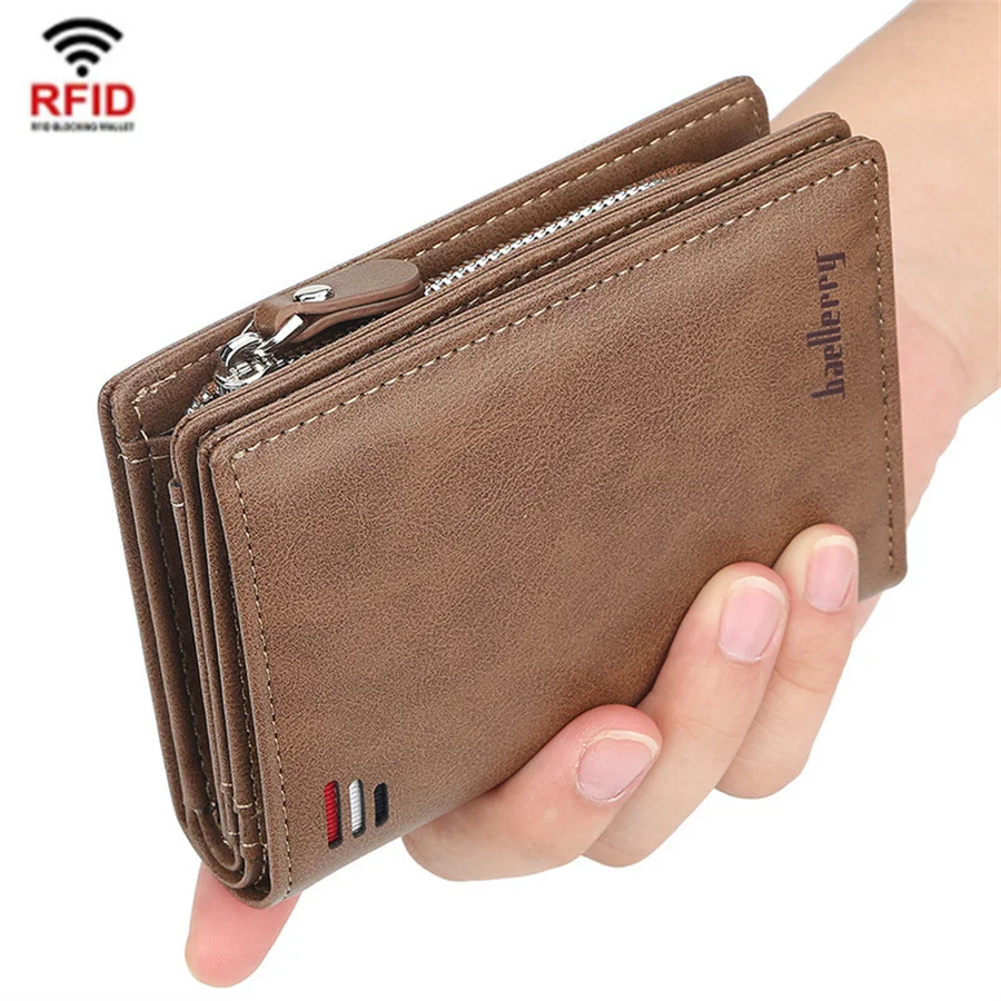 Men's Short Wallet European And American Vertical Multi Buckle Function Fashion Zero Luxury Brand | Багаж и сумки
