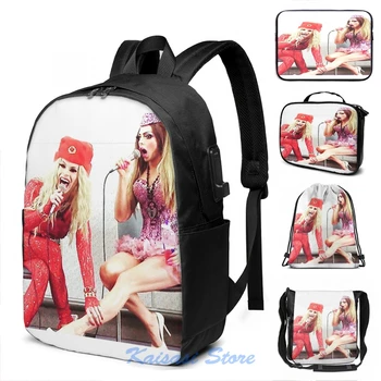 

Funny Graphic print Katya and Alyssa Edwards USB Charge Backpack men School bags Women bag Travel laptop bag