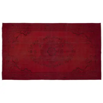 

Handmade Red Vintage Overdyed Turkish Area Rug 160x271 Cm-5'3''X8'11''