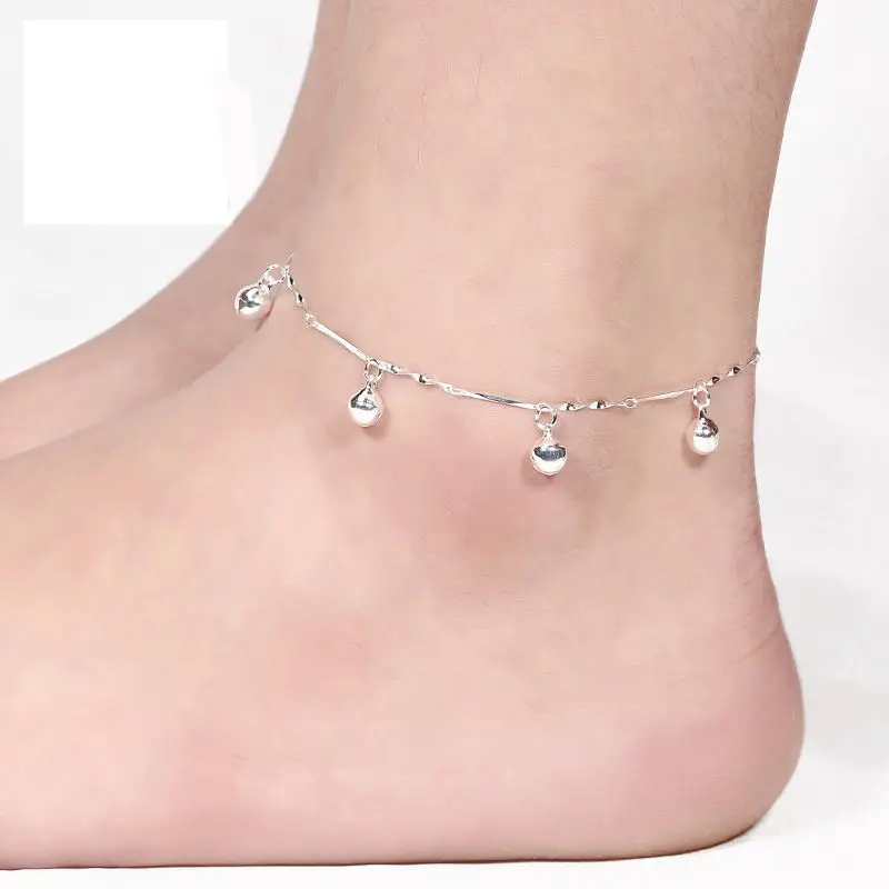 1pcs Crystal Charm Plated Chain Bell Anklets For Women Ankle Bracelet Chain Foot Jewelry 1pcs Crystal Charm Plated Chain Bell Anklets For Women Ankle Bracelet Chain Foot Jewelry