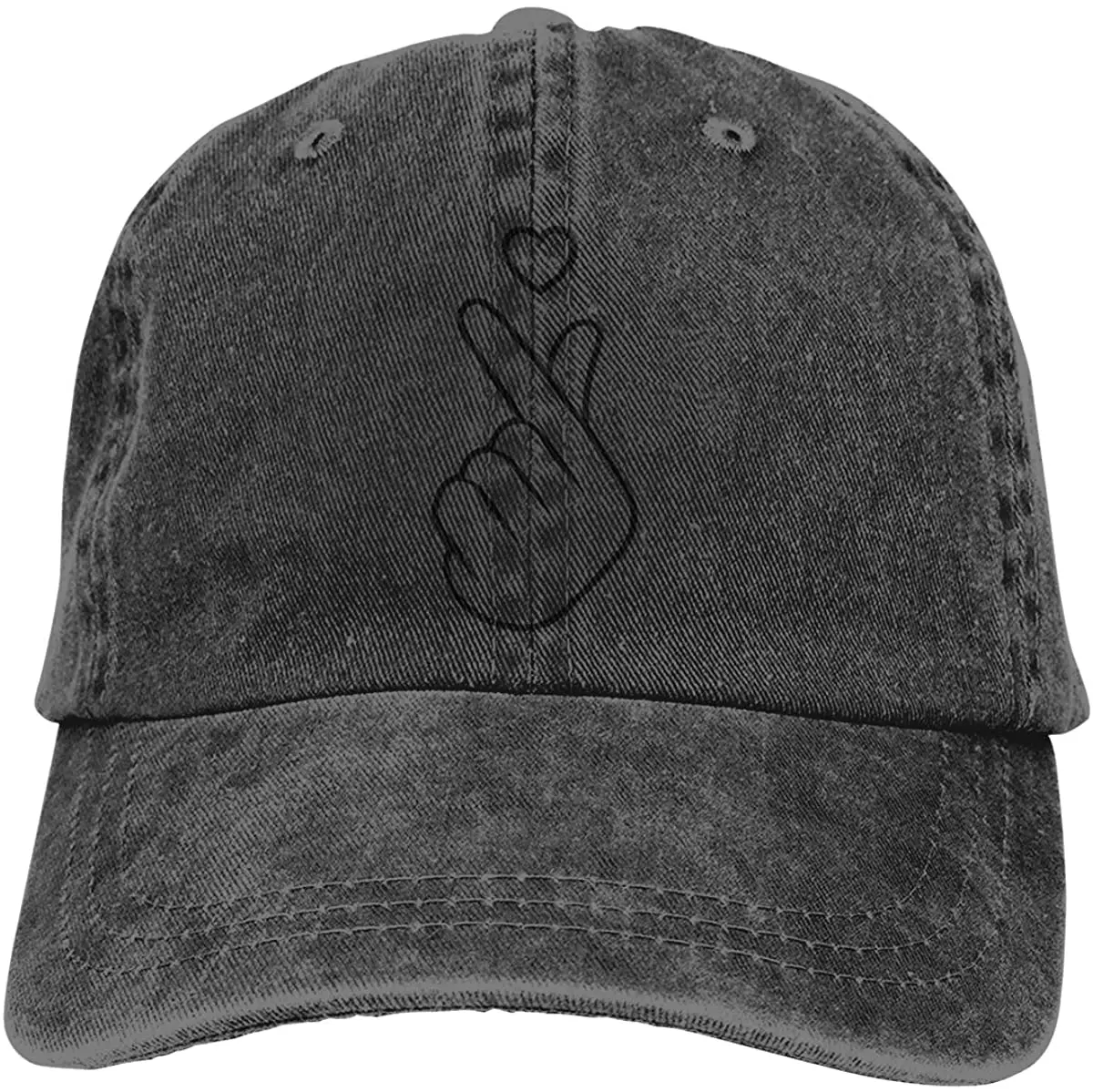 

Korean Symbol Hand Heart Peaked Unisex Soft Casquette Cap Vintage Adjustable Baseball Caps