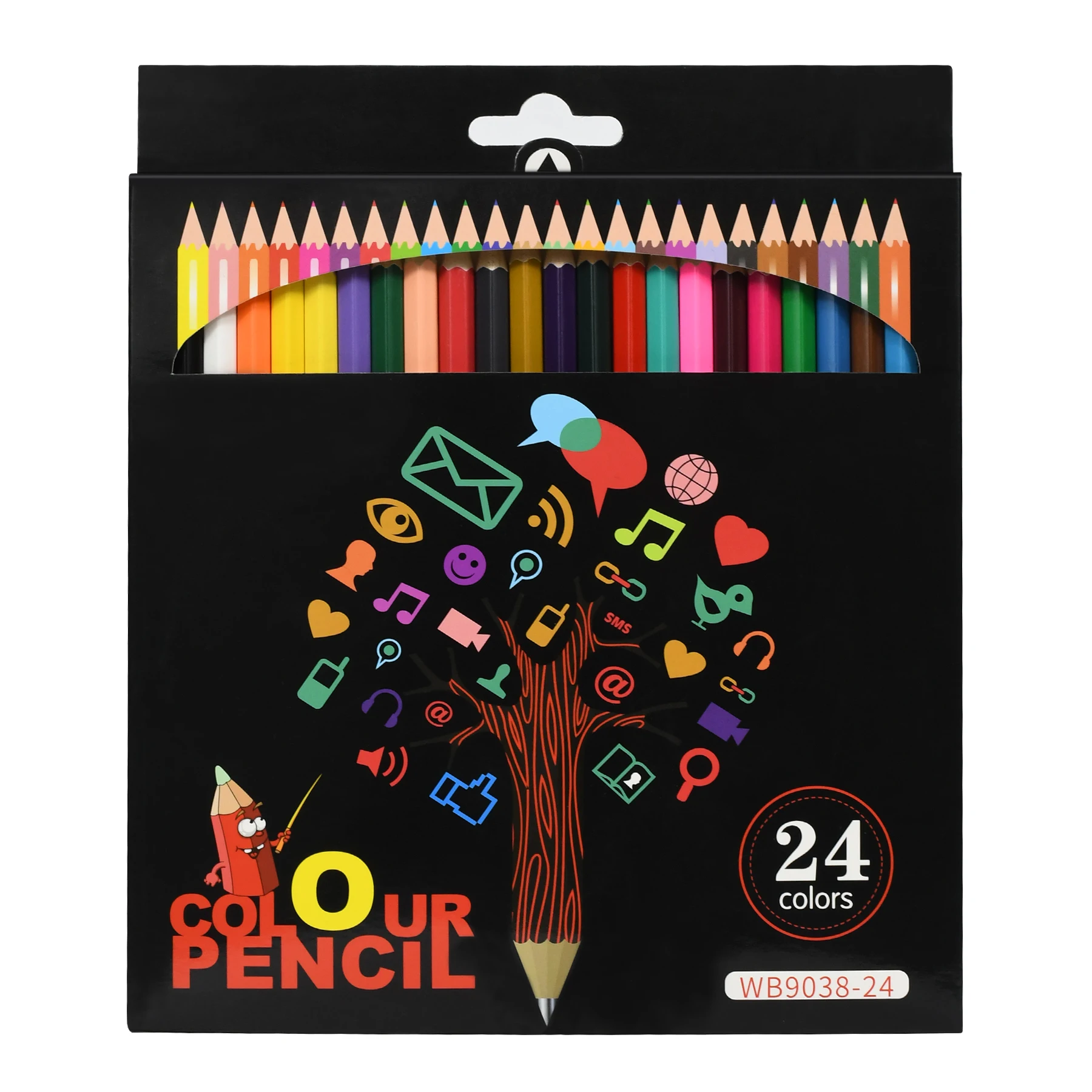24 Colors Oily Color Pencil Artistic Color Lead Brush Sketch Wood Pencils Set Hand-Painted School Supplies gift for kids hand painted sideboard multicolour 70x35x60 cm solid mango wood