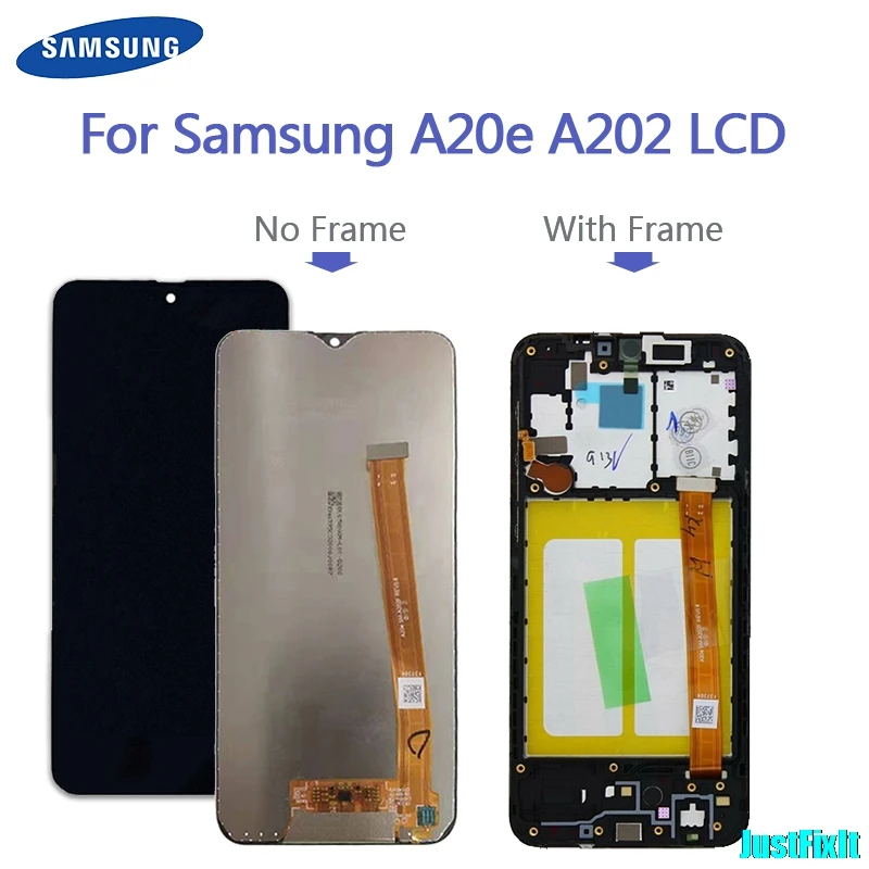 Для samsung Galaxy A20e A202 A202F A202DS ЖК-дисплей Дисплей кодирующий преобразователь сенсорного экрана в сборе A202 A202F/DS A20e Экран
