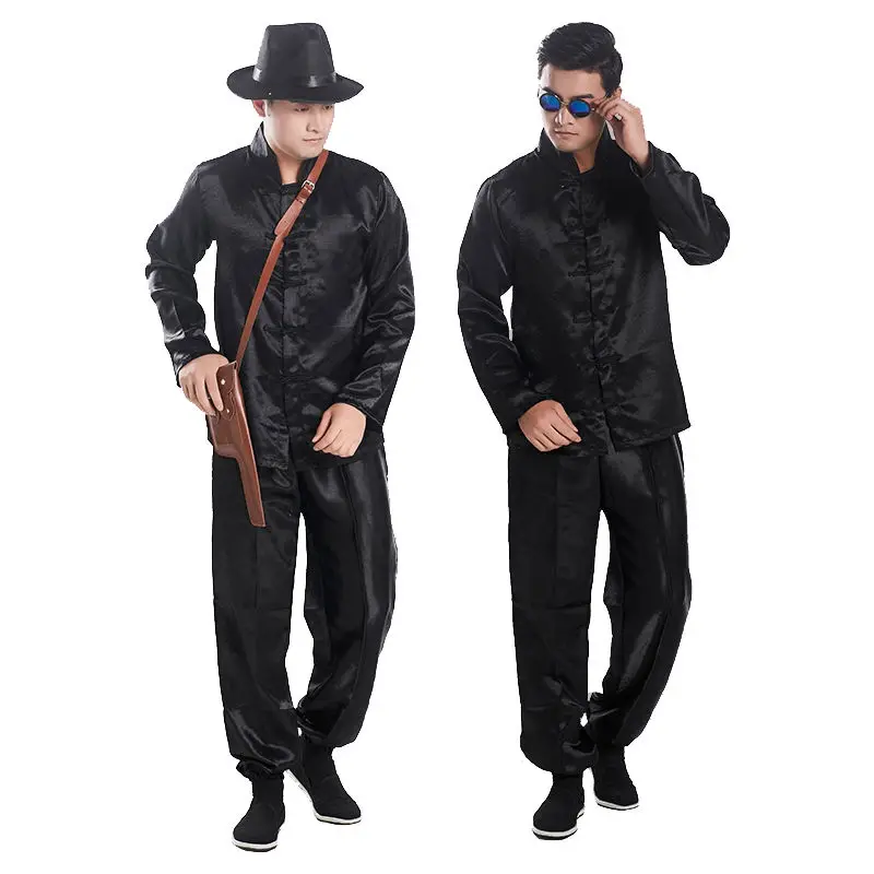 

Мужской китайский костюм Тан с длинным рукавом из двух предметов