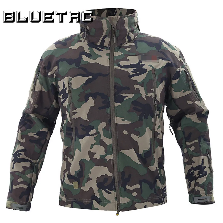 

Outdoor Cargo Tactical Fleece Coat Men's Combat Soft Shell Winter Hiking Jacket Warm Fleece Hunting Jacket