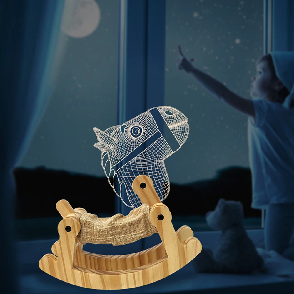 3D Собака Деревянный светильник Светодиодный настольный светильник USB мощный мультяшный Ночной светильник Настольная лампа домашний декор для спальни лампа