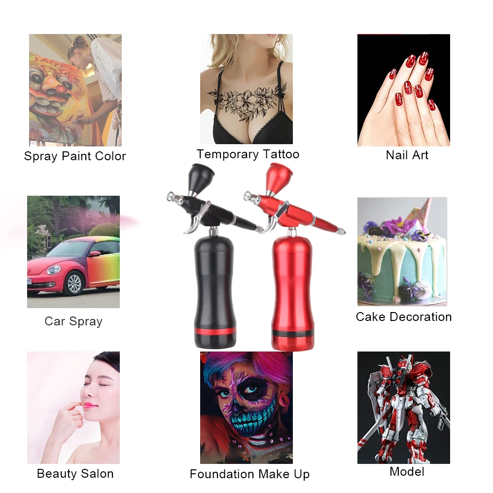 Professional Mini Airbrush Compressor Easy Clean Air Brush Spray Gun for Cake Decoration Temporary Tattoos