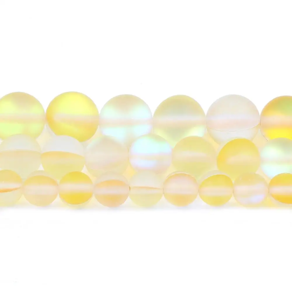 Frosted Cracked Agate Round Beads 8mm Yellow 45 Pcs Gemstones Jewellery Making