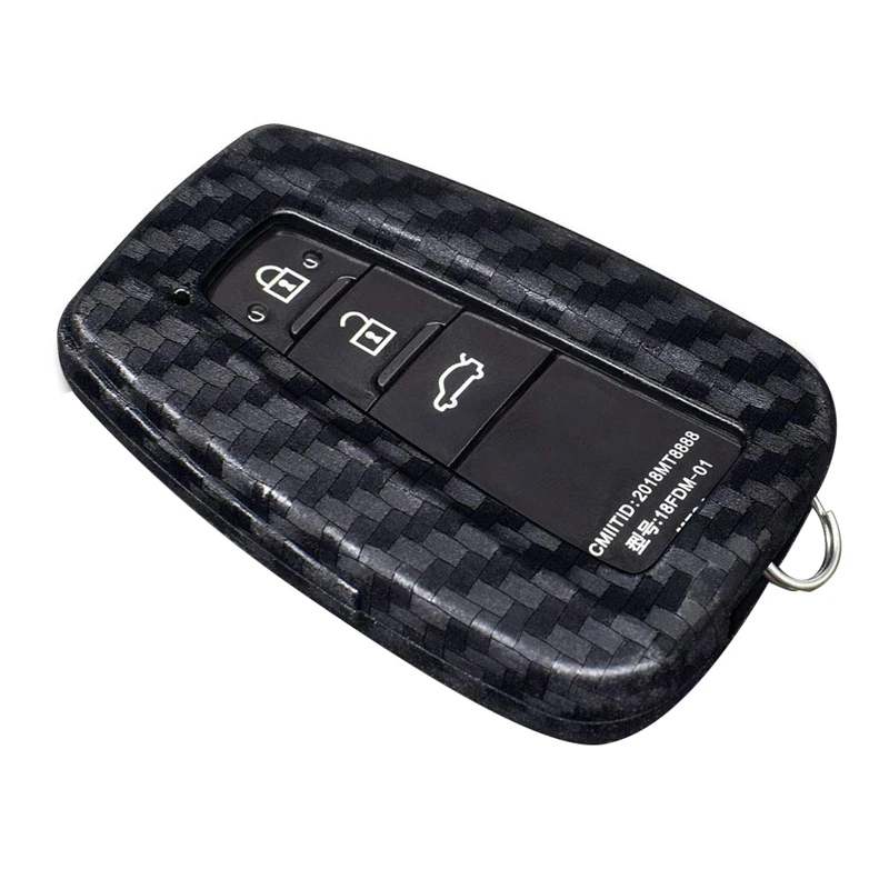 

Car Smart Key Cover Remote Key Cover Carbon Fiber Texture Keyless Fob Holder for toyota Camry Prius C-Hr (2017 - 2019) Corolla H