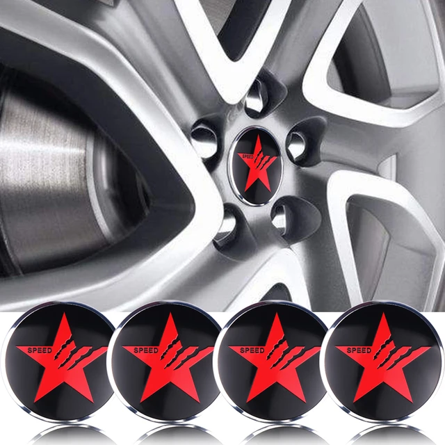 4pcs 56.5mm Audi Wheel Center Hub Stickers Covers Black