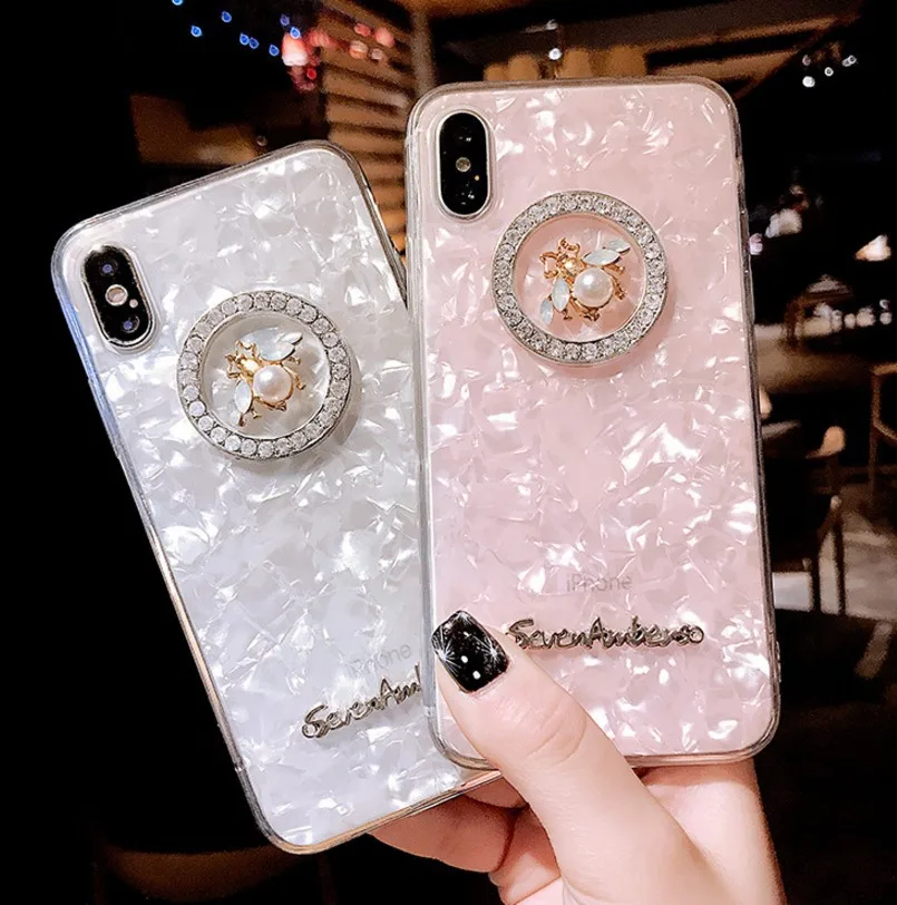 

case for iPhone 11 XR 7 8 11 Pro Max X XS Max Plus 6 6s cover Simple Rhinestone bee Mobile Phone All-Inclusive Protective Case
