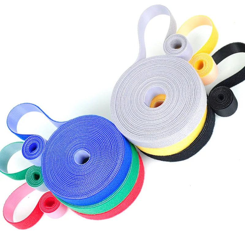 

5Meters Nylon Velcros Adhesive Fastener Tape Magic Hooks Loops Cable Ties Clip Wire Line Finishing Velcroing Strap Sticky Ribbon