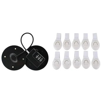 

HOT 10X Plastic Drawer Cabinets Security Protection Child Safety Lock & 1 Pc Child Protection Refrigerator Password Lock