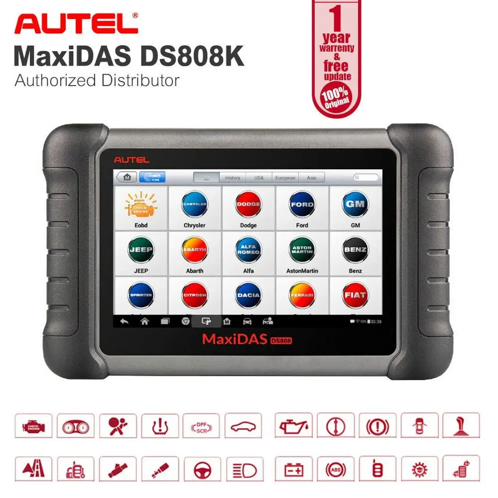 Autel DS808K Авто ABS тормоза кровотечение двунаправленное тестирование автомобильный