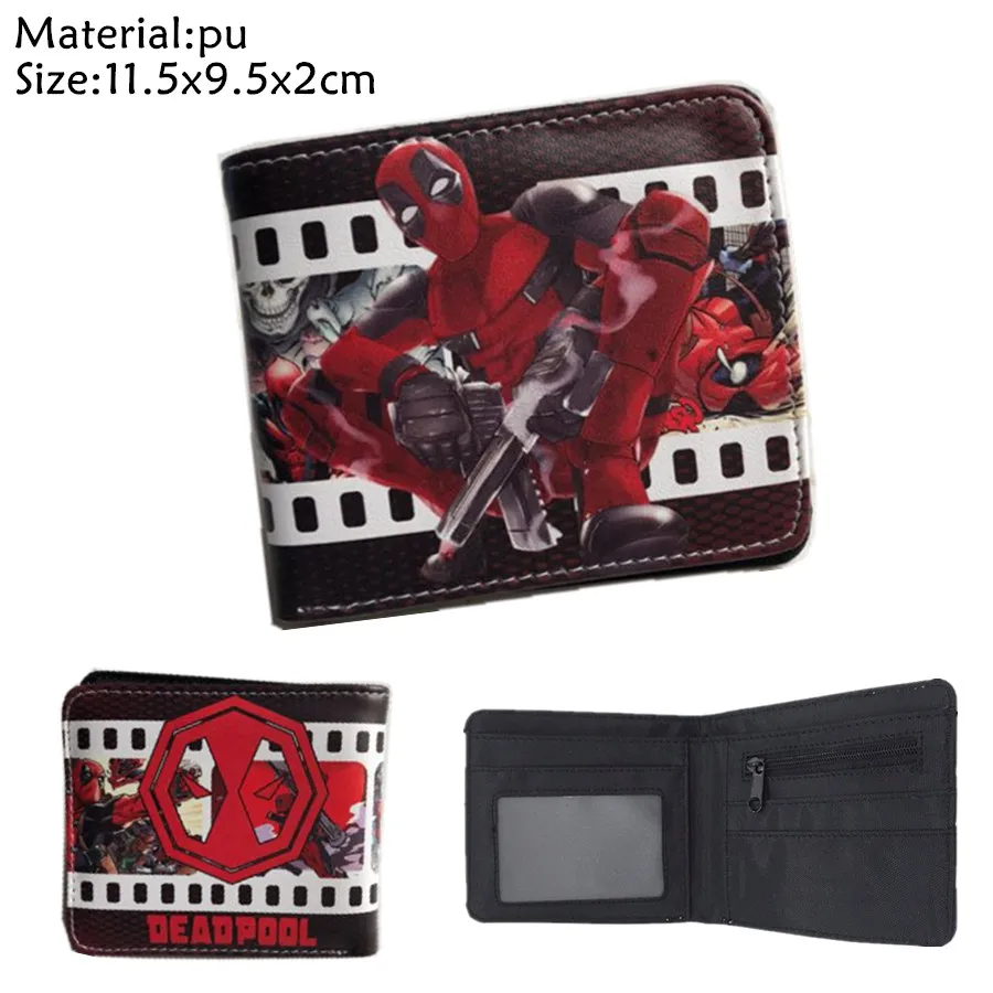 C DC Deadpool 3 Pu короткий кошелек для мальчиков и девочек мужской карман для монет двойные фото держатель для карт слоистая Кожа Косплей кошельки с рисунками подарок - Цвет: C