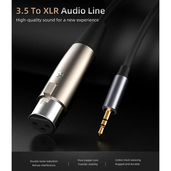 

3 Pin Male to Female 3.5mm Jack to XLR o Cable for Microphone Speakers Sound Consoles Amplifier