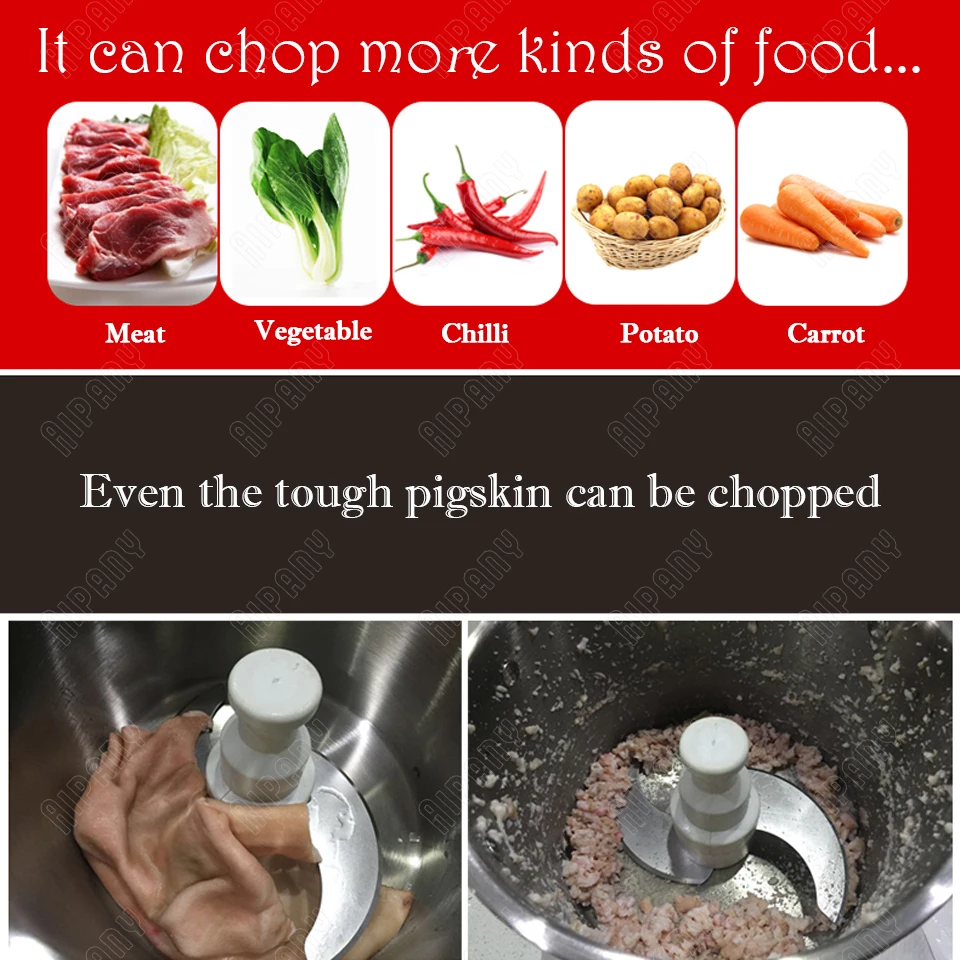 QS3 electric food chopper cutter cutting machine multifunctional food processor meat mincer vegetable bowl chopper cutter