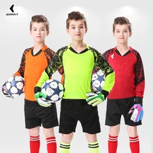 Jersey de fútbol para niños, conjunto de Jersey de fútbol personalizado para niños, jersey de fútbol de manga larga, uniforme de portero de entrenamiento para niños