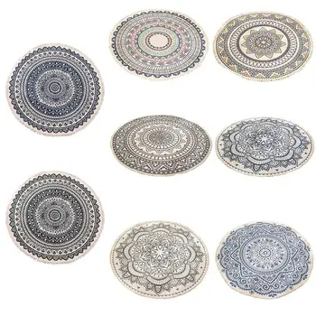 

Concise Fresh Nation Wind Circle Round Geometric Printed Carpets For Living Room Carpet Kitchen Bathroom Anti-Slip Floor Mats